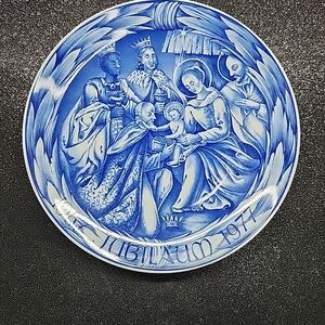 Vintage Blue Ceramic Jubilee Plate